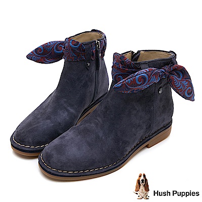 Hush Puppies CATELYN 設計感綁帶沙漠靴-深藍