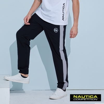 Nautica男裝 COMPETITION撞色防潑水運動縮口長褲-黑