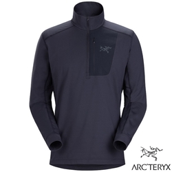 【ARCTERYX 始祖鳥】男 Rho LT Zip Neck 刷毛內層套頭衫_X000005253-27589 黑寶石