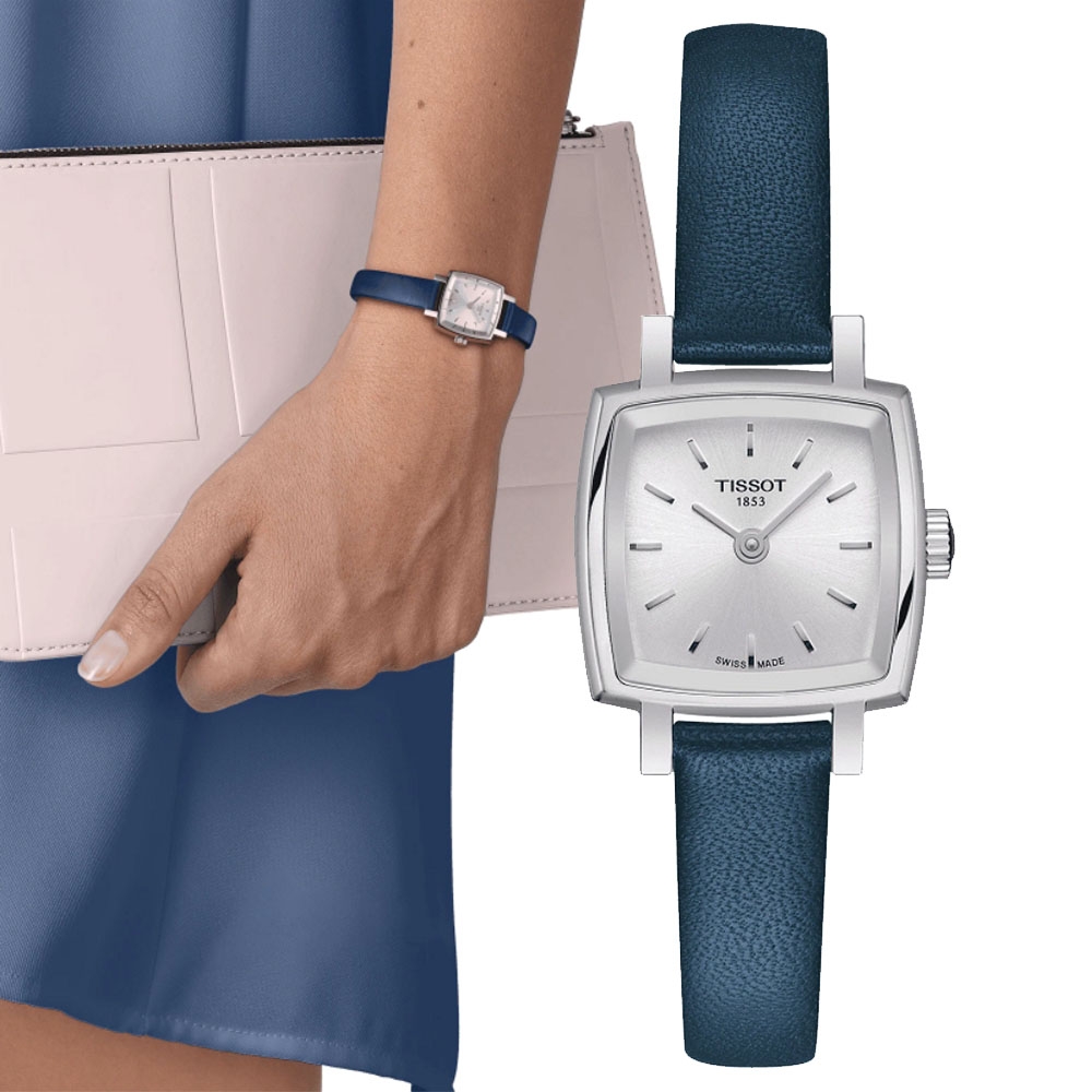 TISSOT天梭 官方授權 LOVELY系列 典雅時尚腕錶-藍 20mm/T0581091603100