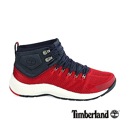 Timberland 男款FlyRoam Trail紅色中筒布面靴