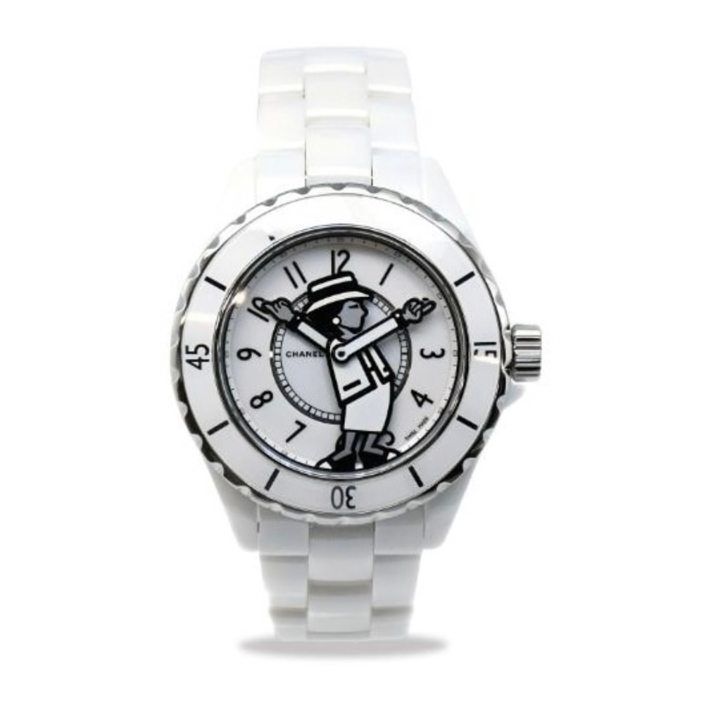 Chanel Mademoiselle J12 La Pausa白色陶瓷腕錶38MM, CHANEL 香奈兒