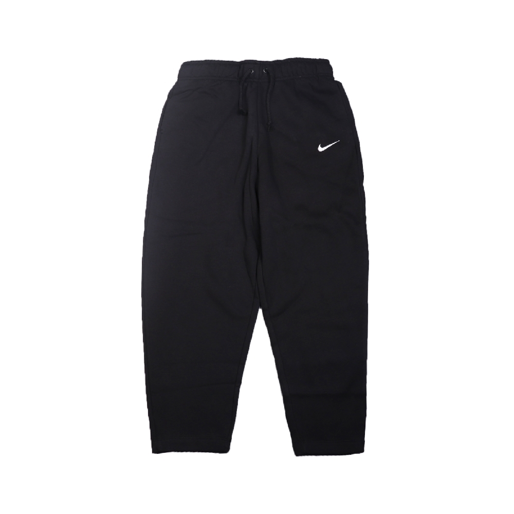 Nike 長褲 Fleece Curve Pants 女款 NSW 中腰 錐形褲 九分褲 抽繩 口袋 黑 白 DD5637-010