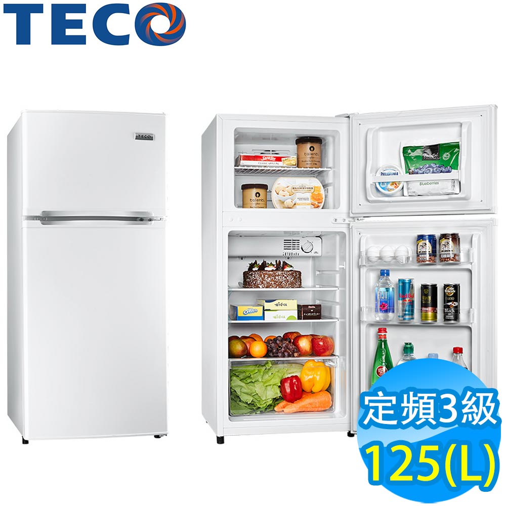 【超值】TECO東元 125L 3級定頻2門電冰箱 R1303W - 定頻300L以下 - @網紅直播人氣商品