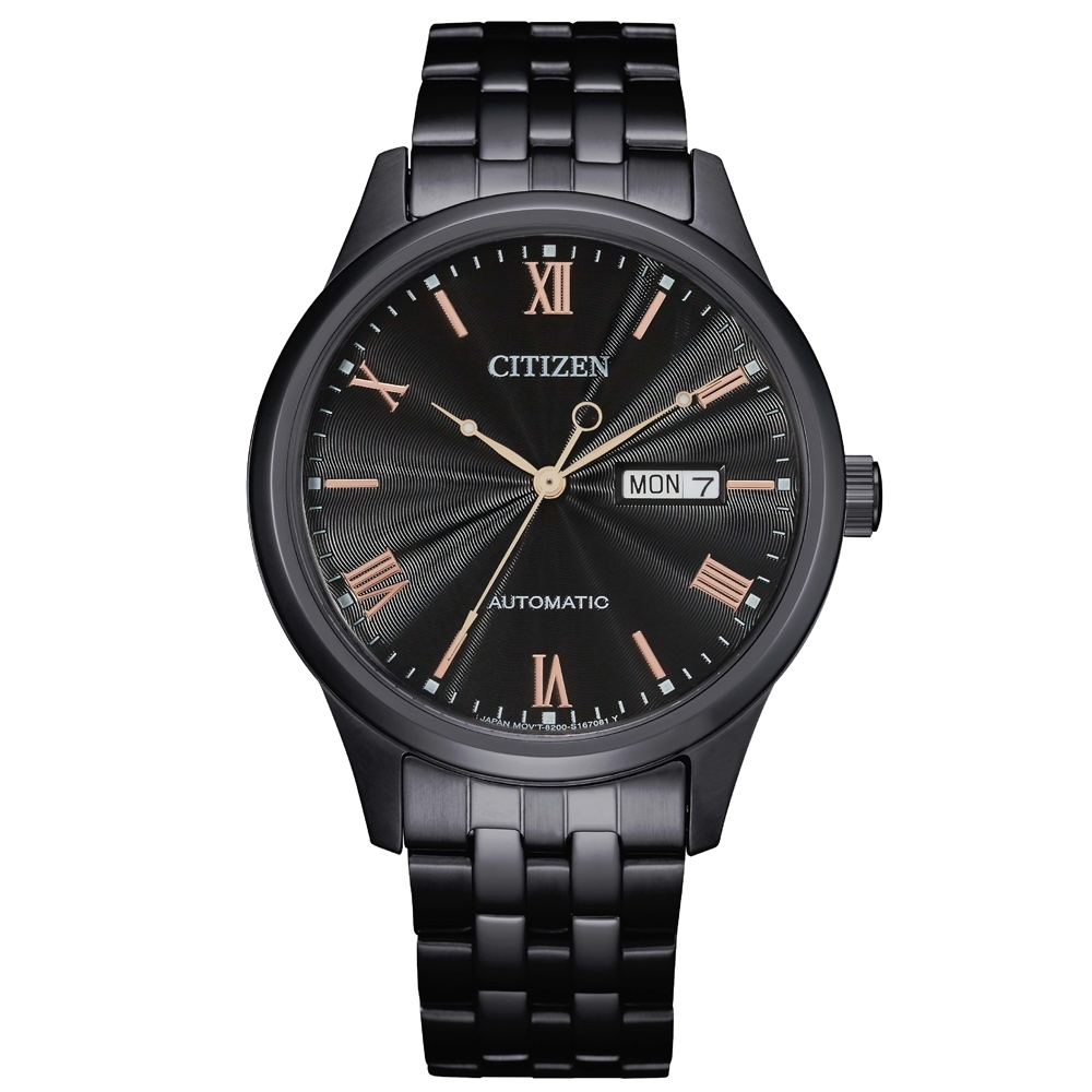 CITIZEN Mechanical現代極簡機械錶(NH7505-84E)-黑/40mm