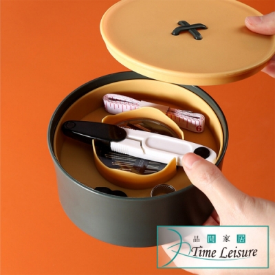 Time Leisure 日系創意鈕扣縫紉針線盒套組 黃綠款