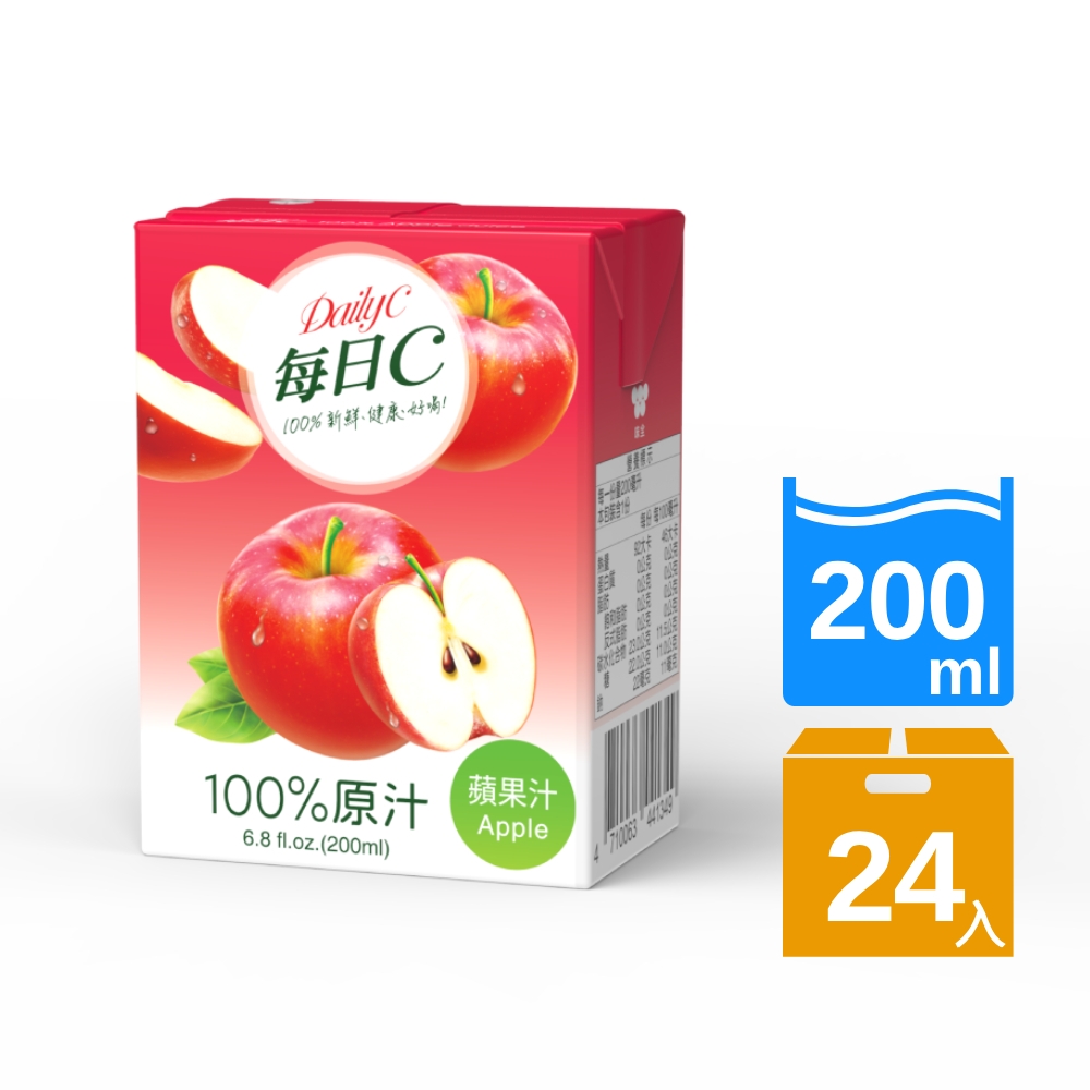每日C100%蘋果汁(200mlx24入)