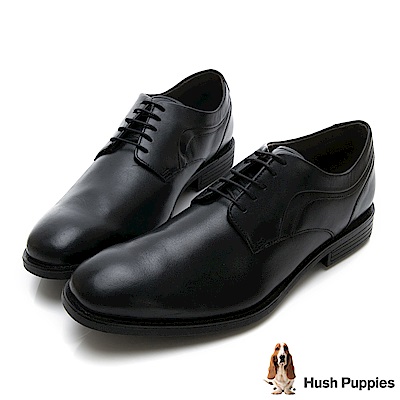 Hush Puppies MUDI 超彈力綁帶皮鞋-黑