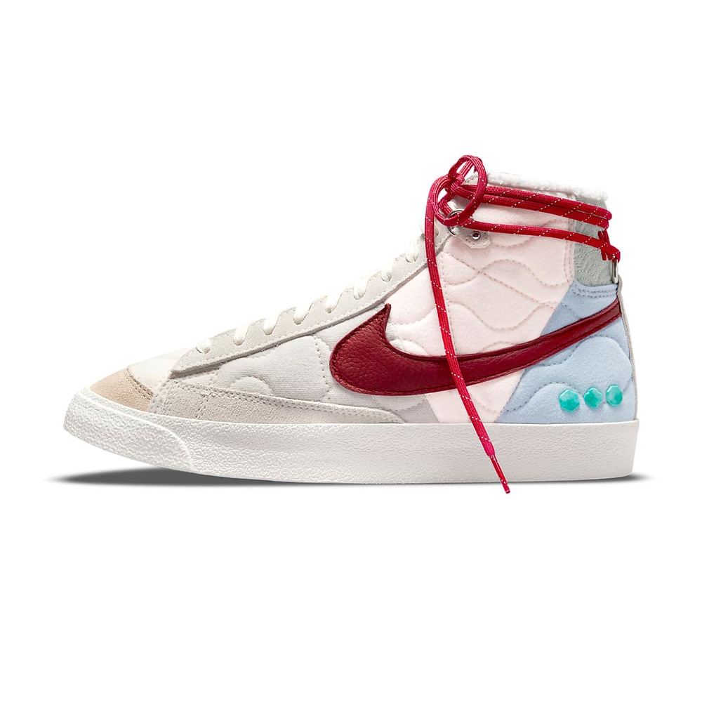 Nike Blazer Mid 77 女 粉灰藍 高筒 麂皮 內裡毛茸 運動 休閒鞋 DQ5360-181