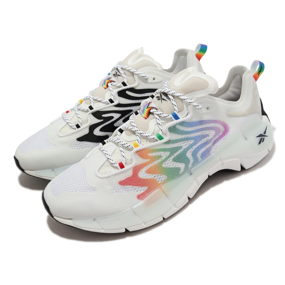 Reebok 慢跑鞋 Zig Kinetica II 白 彩虹 男鞋 Pride 路跑 運動 性別平等 GZ7071