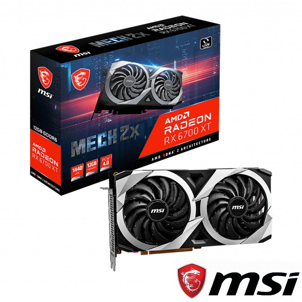 MSI微星 Radeon RX 6700 XT MECH 2X 12G 顯示卡