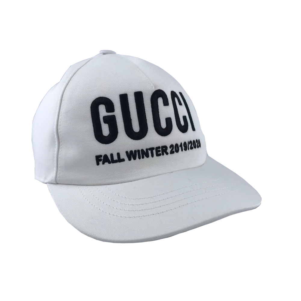 GUCCI Logo 刺繡休閒棒球帽鴨舌帽帽子白色尺寸S 596211 | GUCCI