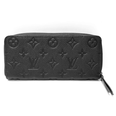 【Louis Vuitton 路易威登】M60171 經典Clemence系列Monogram Empreinte皮革壓紋拉鍊長夾/錢包(黑色)