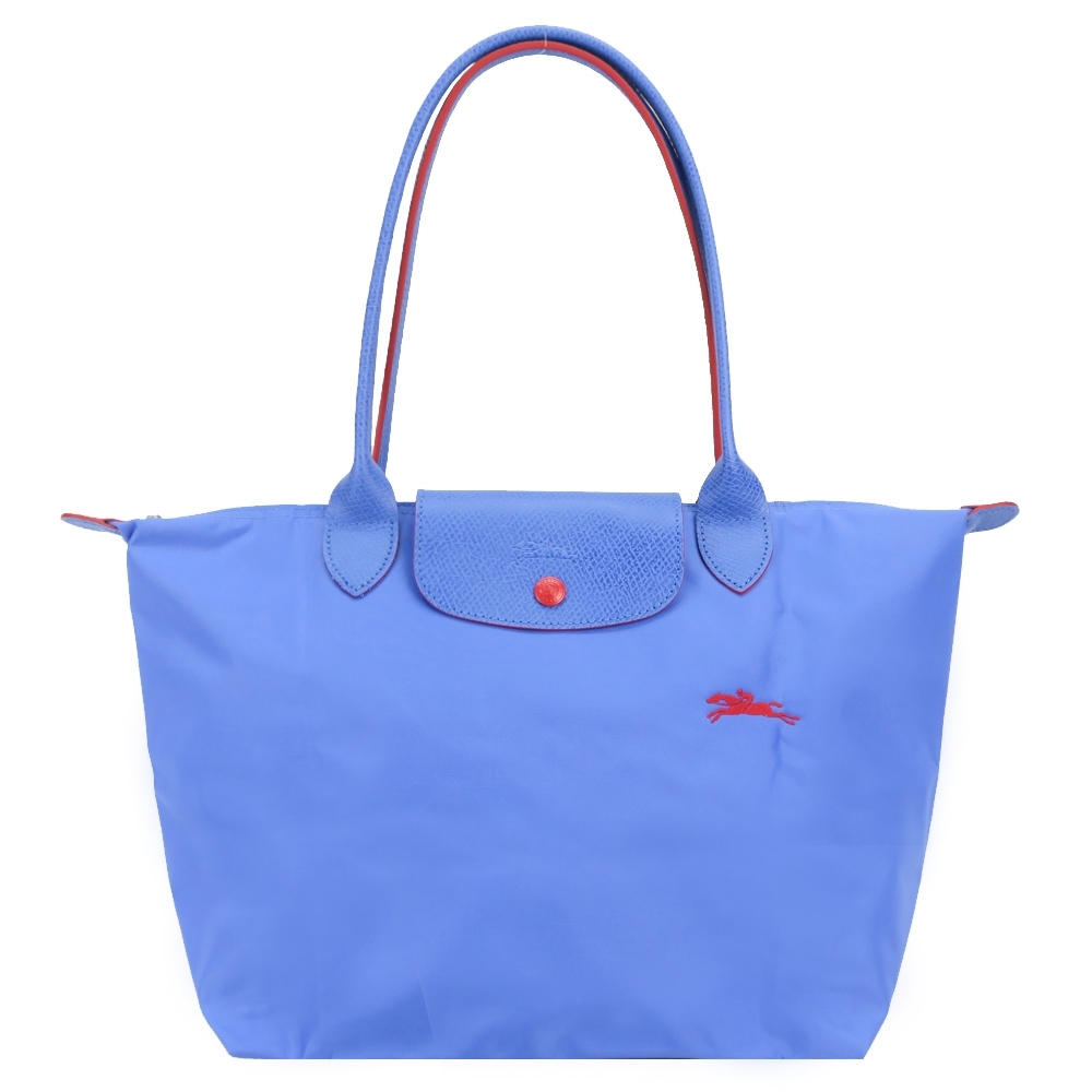 LONGCHAMP Le Pliage Collection刺繡長把水餃包(小/藍紫)