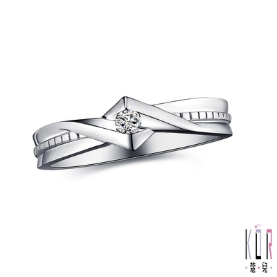 K OR蔻兒 在你左右鑽石/白鋼男戒指