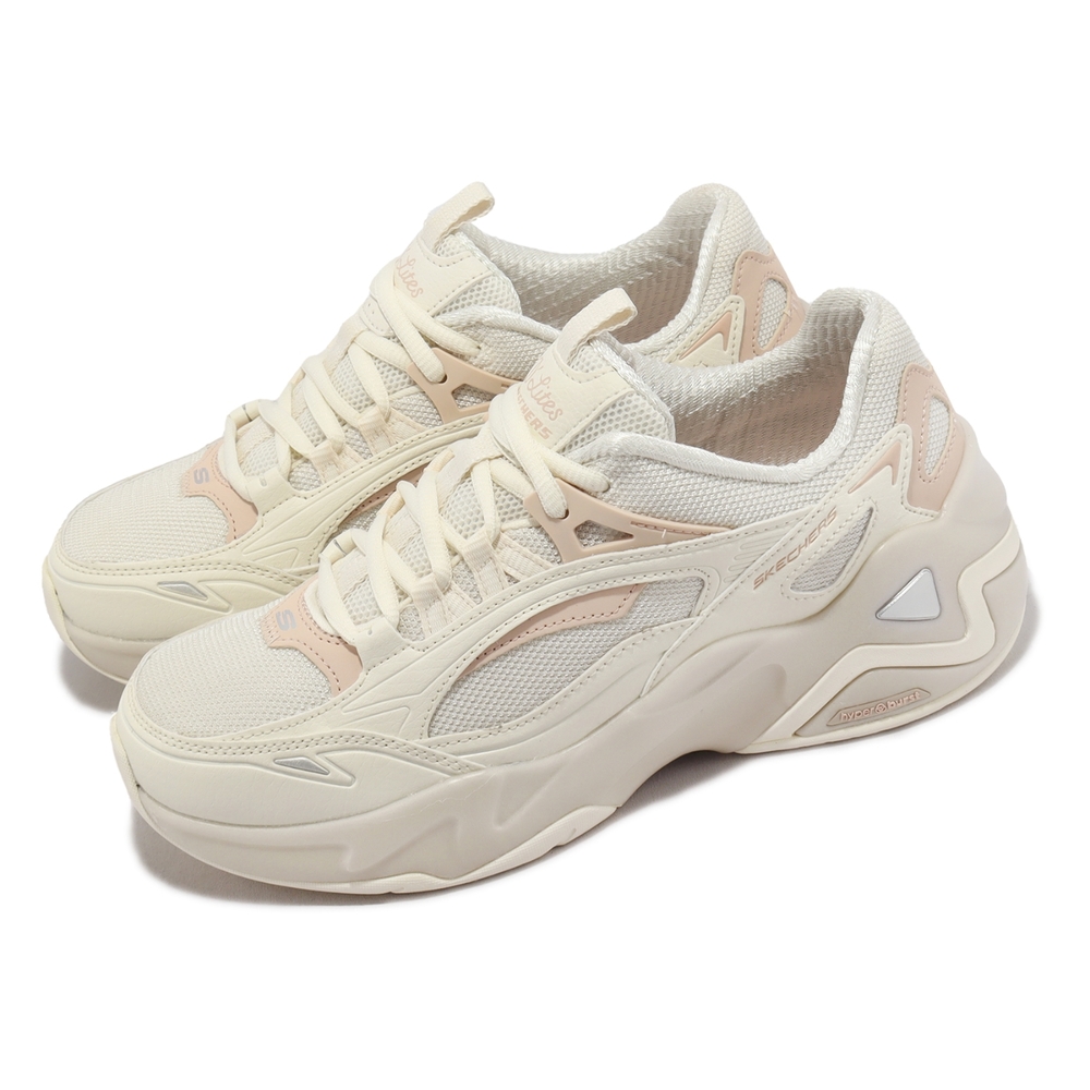 Skechers 休閒鞋 D Lites Hyper Burst 女鞋 米白 粉紅 輕量 老爹鞋 固特異 橡膠大底 149984NTPK