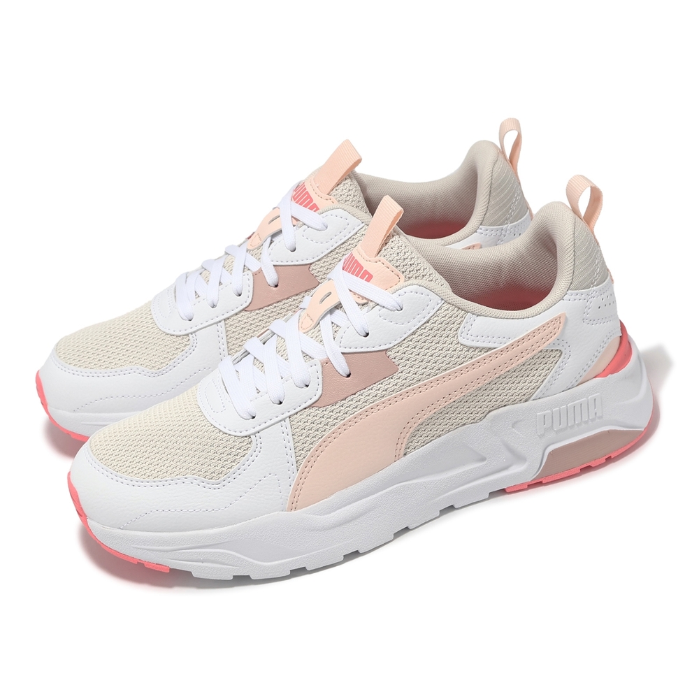 Puma 休閒鞋 Trinity Lite 男鞋 白 粉 緩衝 厚底 網布 皮革 拼接 復古 38929222