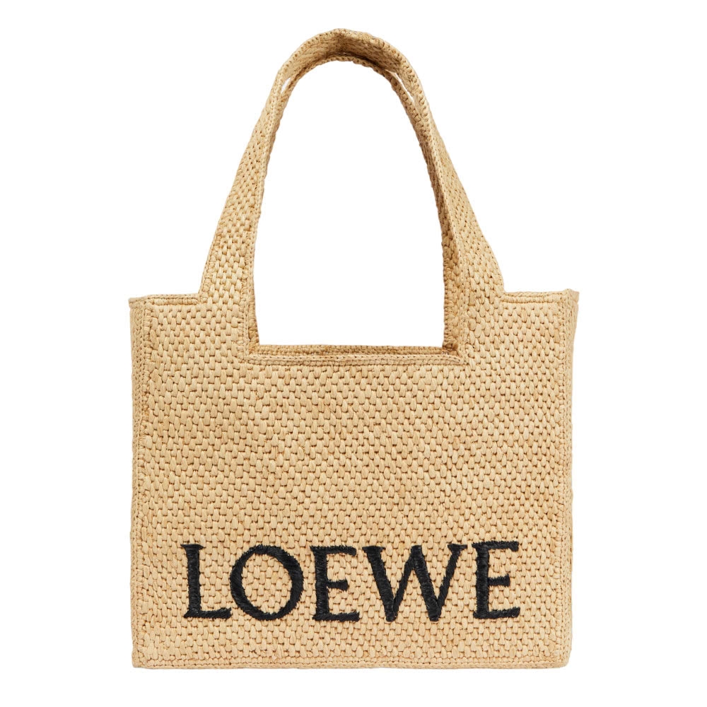 LOEWE 羅威 Medium Font 中號 酒椰纖維 字體 手提包 托特包 肩背包 自然色 多色