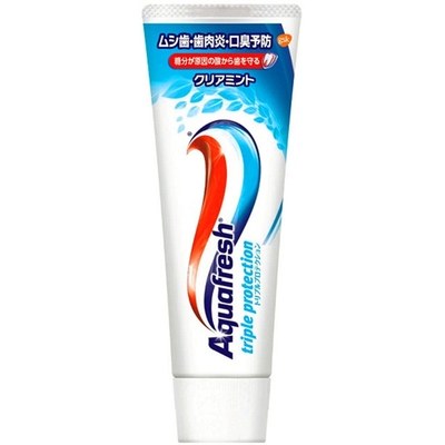 日本地球製藥Aquafresh 三重防護三色清涼型牙膏140g