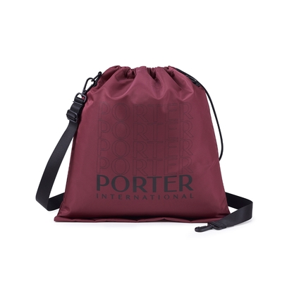 [加價購] PORTER INTERNATIONAL - 兩用收納斜肩包 - 酒紅