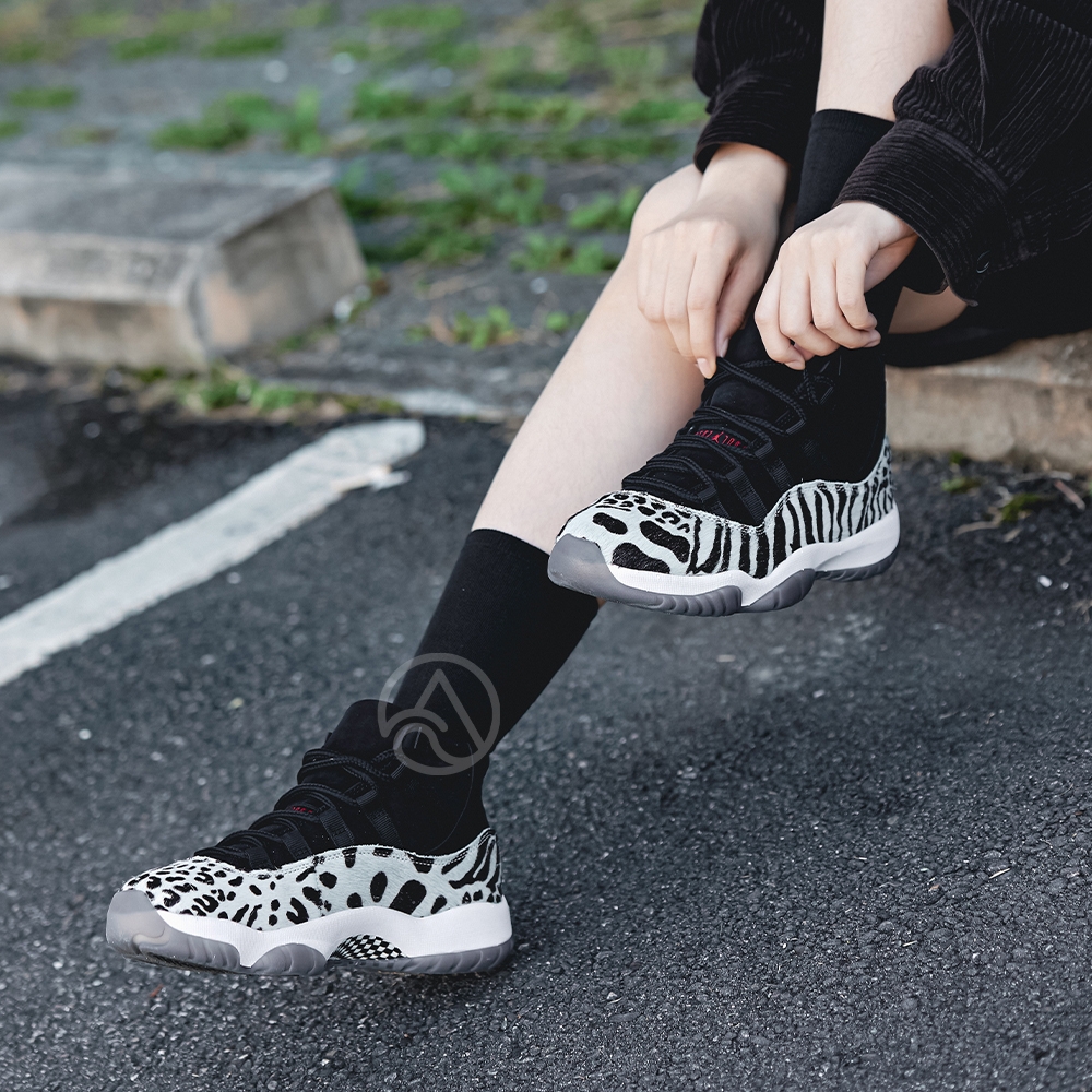 Nike Air Jordan 11 Animal Instinct 女鞋黑色白色豹紋AJ11 籃球鞋休閒