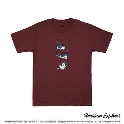 American Explorer 美國探險家 印花T恤(客製商品無法退換) 圓領 美國棉 T-Shirt 獨家設計款 棉質 短袖 -貓咪獵人