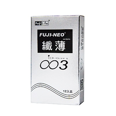 FUJI-NEO 不二新創 纖薄003 衛生套 保險套 銀 12入