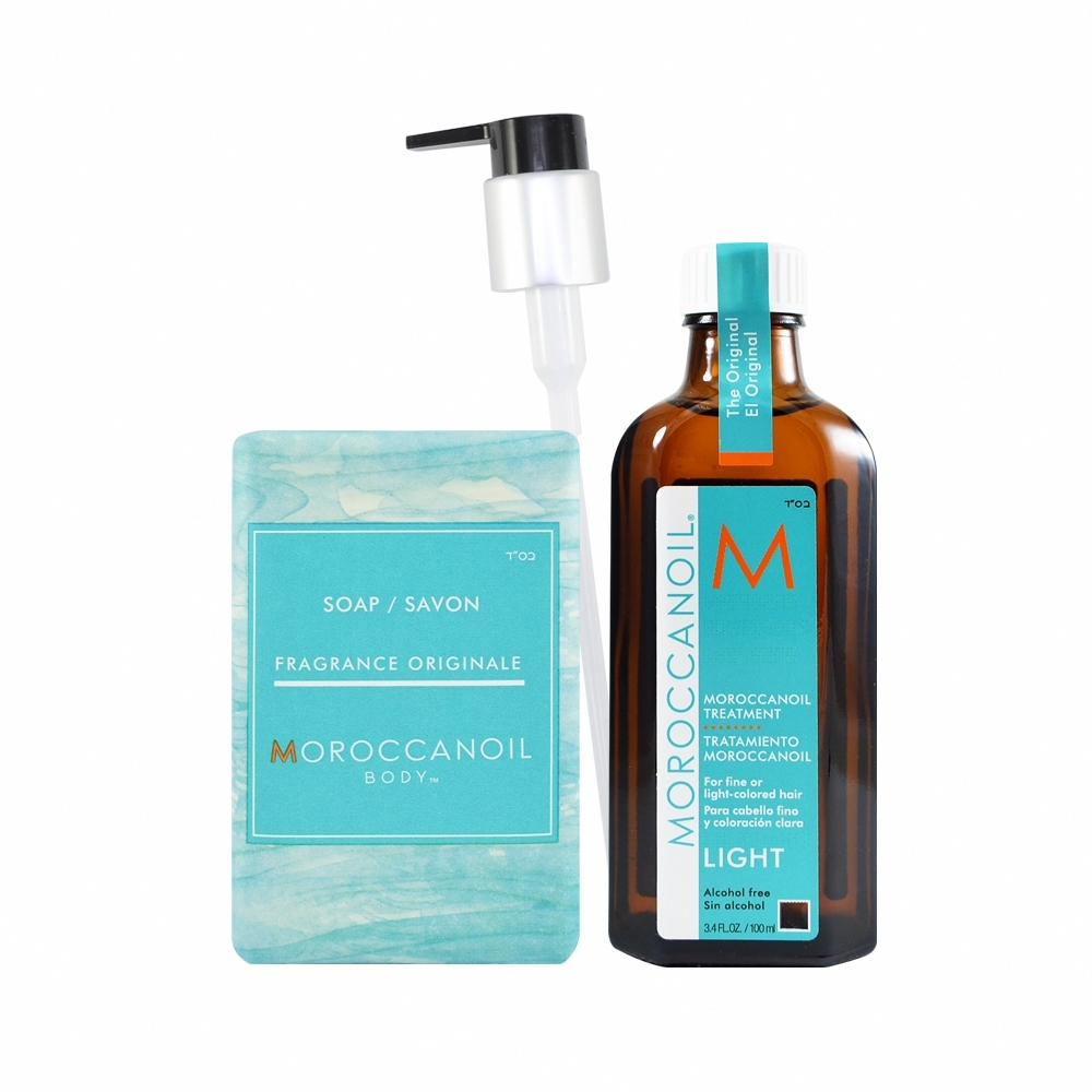 Moroccanoil 摩洛哥優油 輕優油愛皂禮盒-輕優油+經典香氛沐浴皂