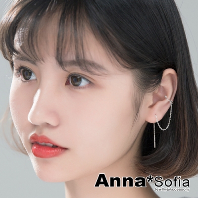 AnnaSofia 簡約圓珠耳扣耳線款 925銀針耳針耳環(銀系)