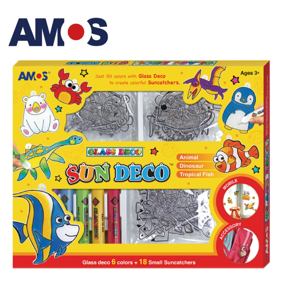 韓國AMOS 6色壓克力模型版DIY玻璃彩繪膠-SC款(台灣總代理公司貨)