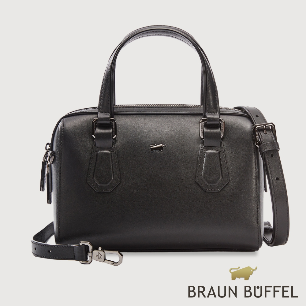 【BRAUN BUFFEL 德國小金牛】台灣總代理 科蘿-A-斜背包-黑色/BF834-36-BK