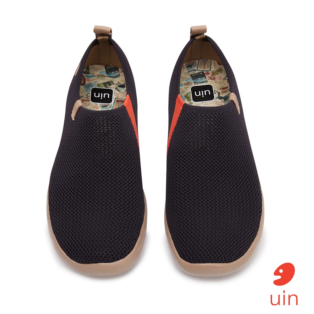 uin西班牙原創設計 男鞋 帆布鞋 懶人鞋 黯黑素色休閒鞋M1109308