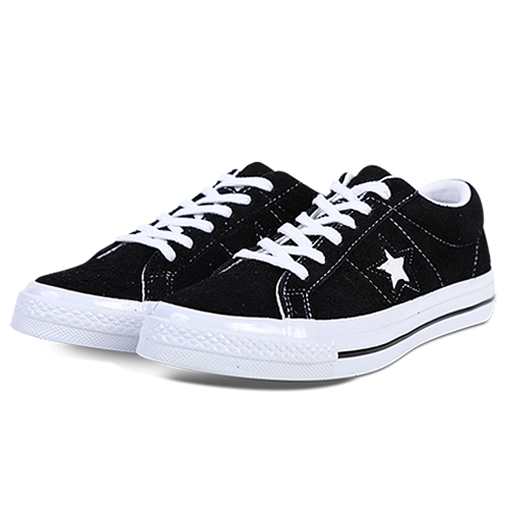 CONVERSE ONE STAR OX 中休閒鞋麂皮黑158369C | 低筒鞋| Yahoo奇摩購物中心