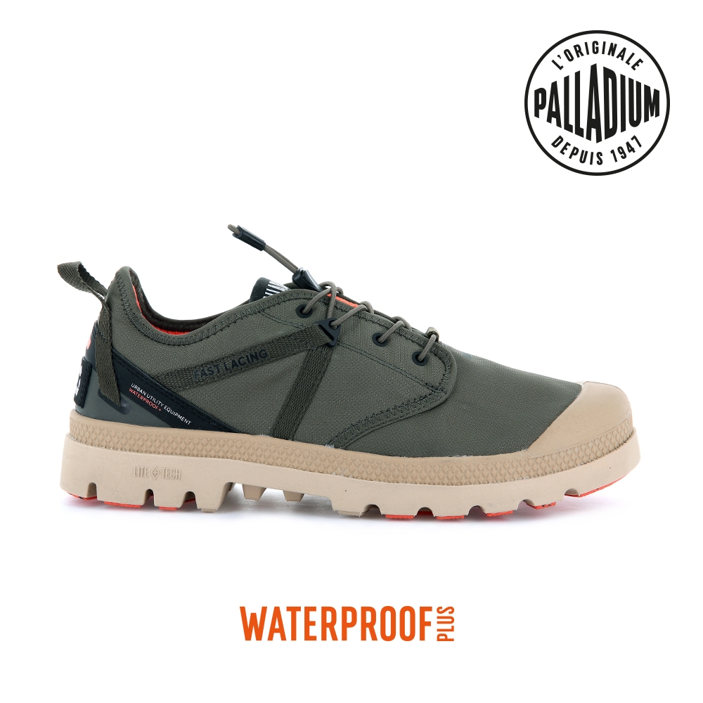 PALLADIUM OX TRAVEL LITE+ WP+快穿輕量低筒防水靴-中性-灌木綠
