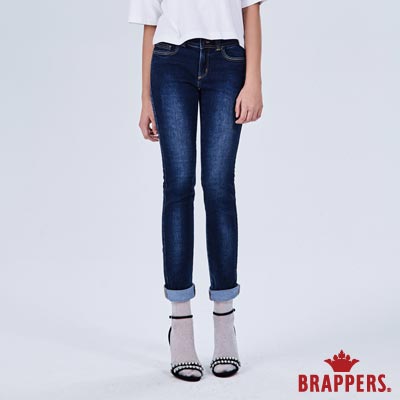 BRAPPERS 女款 新美尻系列-中高腰彈性窄管褲-藍
