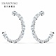 SWAROVSKI 施華洛世奇 Tennis Deluxe 白金色時尚閃耀穿孔耳環 product thumbnail 1