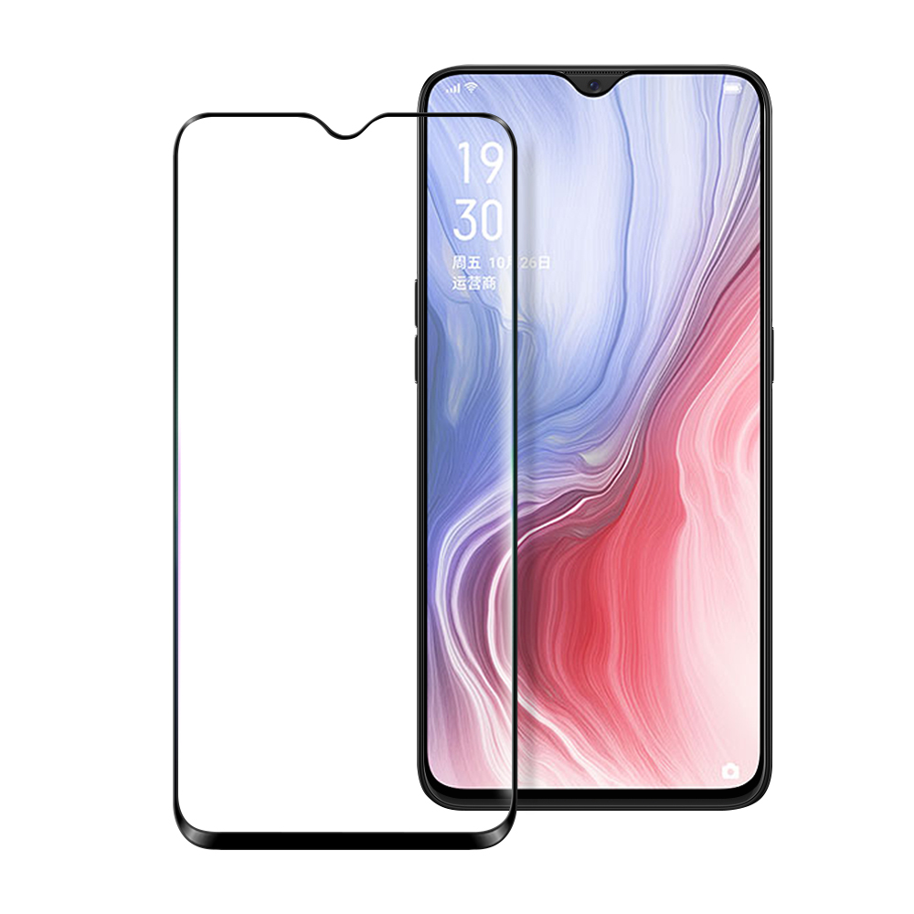 Xmart for OPPO Reno Z 超透滿版 2.5D 鋼化玻璃貼-黑