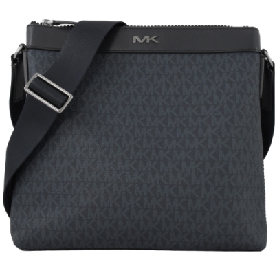 MICHAEL KORS COOPER 經典PVC拉鍊斜背包(深藍)