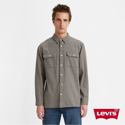 Levis 男款 雙口袋復古襯衫 經典條紋設計