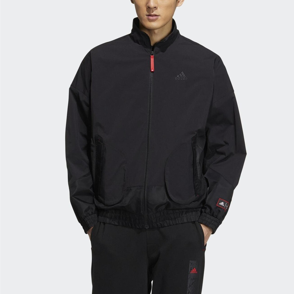 Adidas Cm Com Wv Jkt [HZ3037] 男 立領外套 運動 訓練 休閒 CNY 寬鬆 亞洲版 黑