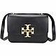 TORY BURCH Eleanor 小款 雙T標誌撞色內裡可拆斜背/手拿方包(黑色) product thumbnail 1