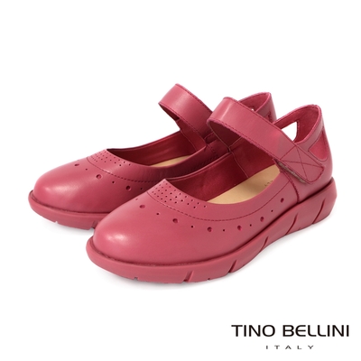 【TINO BELLINI 貝里尼】巴西進口圓頭瑪莉珍鞋FWBT035-7(玫瑰粉)