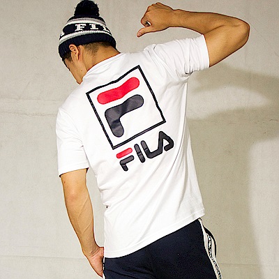 FILA 背面大LOGO圓領T恤-白色 1TET-1503-WT