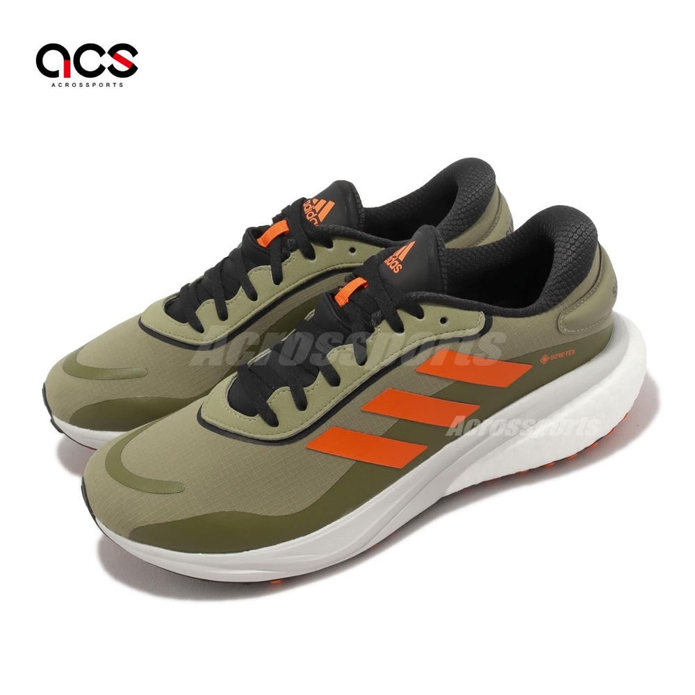 adidas 慢跑鞋 Supernova GTX M 男鞋 綠 橘 防水 緩衝 輕量 運動鞋 愛迪達 GW9110