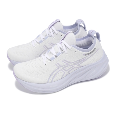 Asics 慢跑鞋 GEL-Nimbus 26 女鞋 白 紫 緩震 厚底 亞瑟膠 路跑 運動鞋 亞瑟士 1012B601100