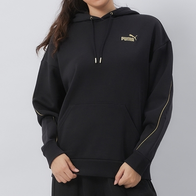 Puma Minimal Gold 女 黑 基本系列 歐規 長厚 帽T 運動 上衣 長袖 68001901