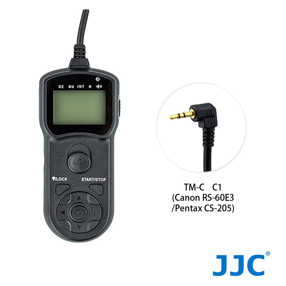 JJC TM-C 液晶定時快門線 C1(相容 Canon RS-60E3) 送專用固定夾