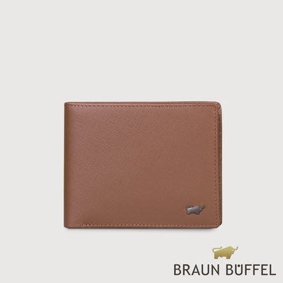 【BRAUN BUFFEL 德國小金牛】台灣總代理 至尊 8卡男夾-深棕色/BF536-313-SI