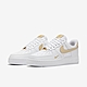 Nike 休閒鞋 Air Force 1 07 運動 女鞋 經典款 AF1 小金勾 皮革穿搭 奶茶色 白 金 CZ0270-105 product thumbnail 1