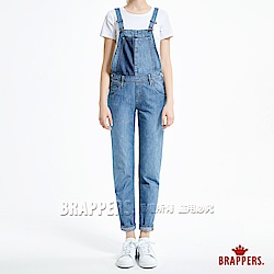 BRAPPERS 女款 Boy friend 系列-女用拼色吊帶八分褲-淺藍